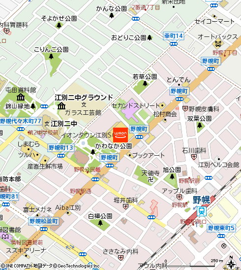 ザ・ビッグ江別店付近の地図